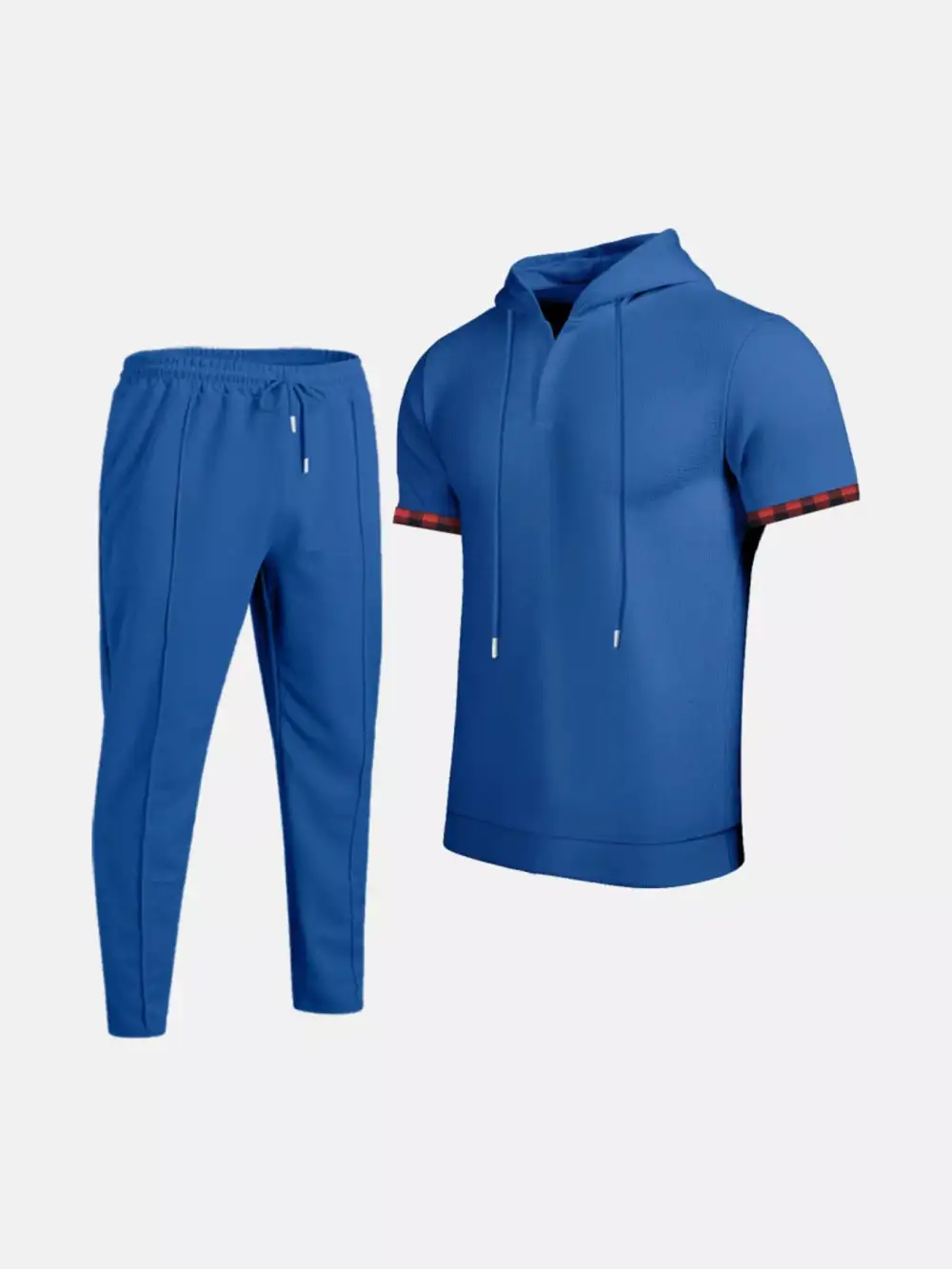 Men's Full Size Casual Short Sleeve Hoodie and