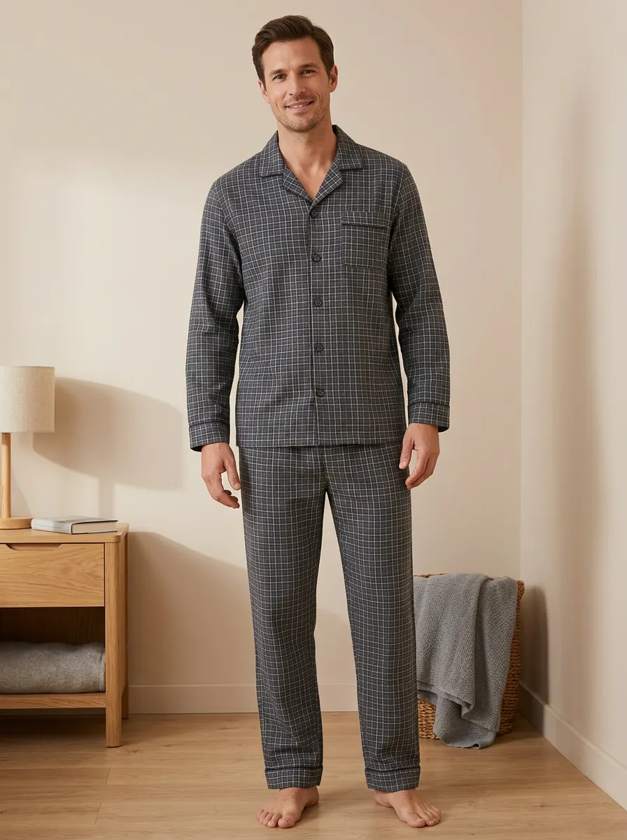 Plaid Men's Pajama Set