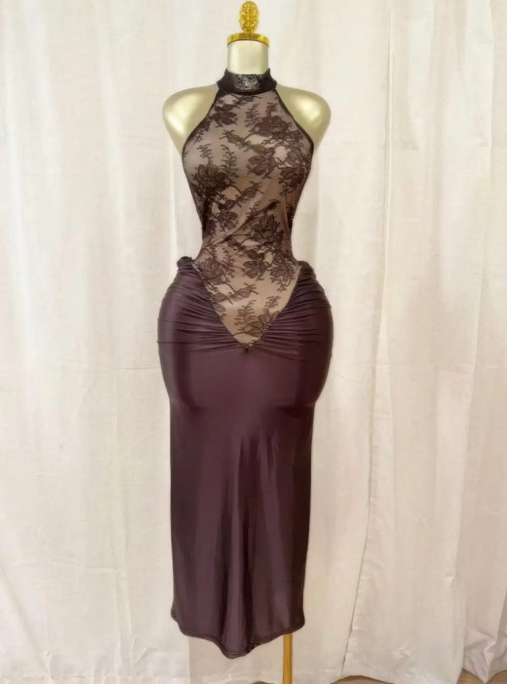 Textured Detail Lace Dress