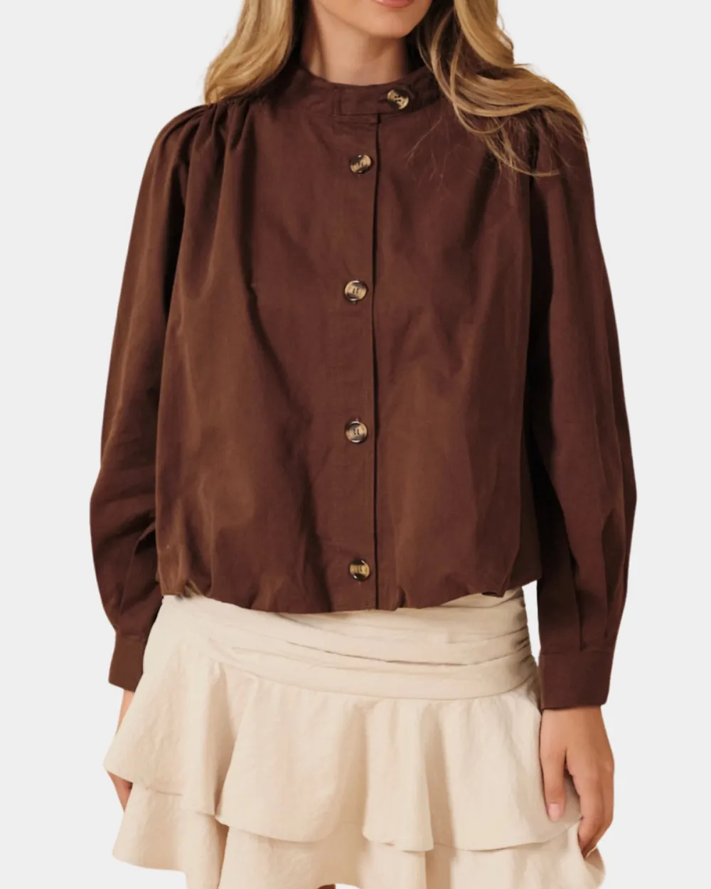Relaxed Bubble Hem Jacket