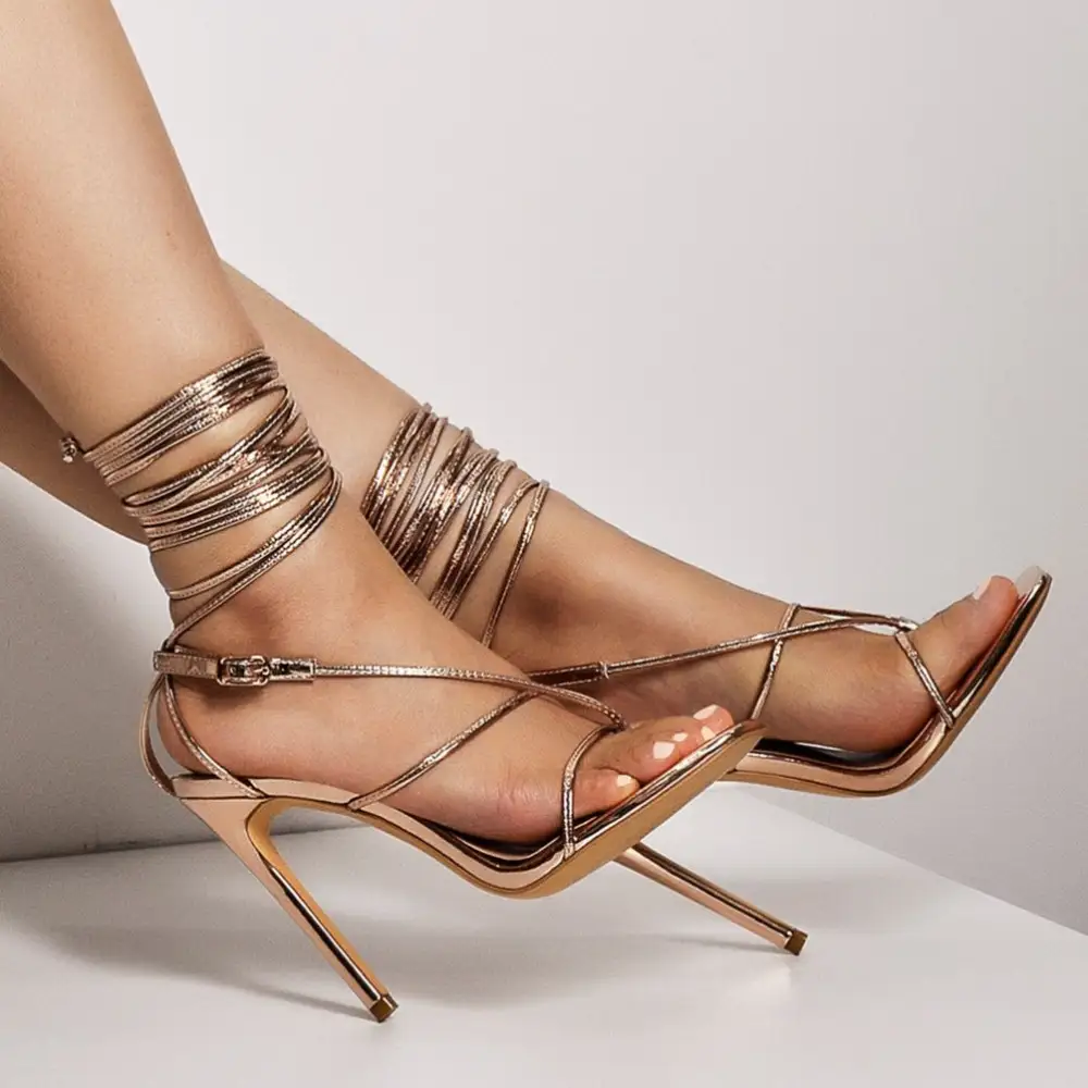 Square Toe Strap Stiletto Modern Sandals