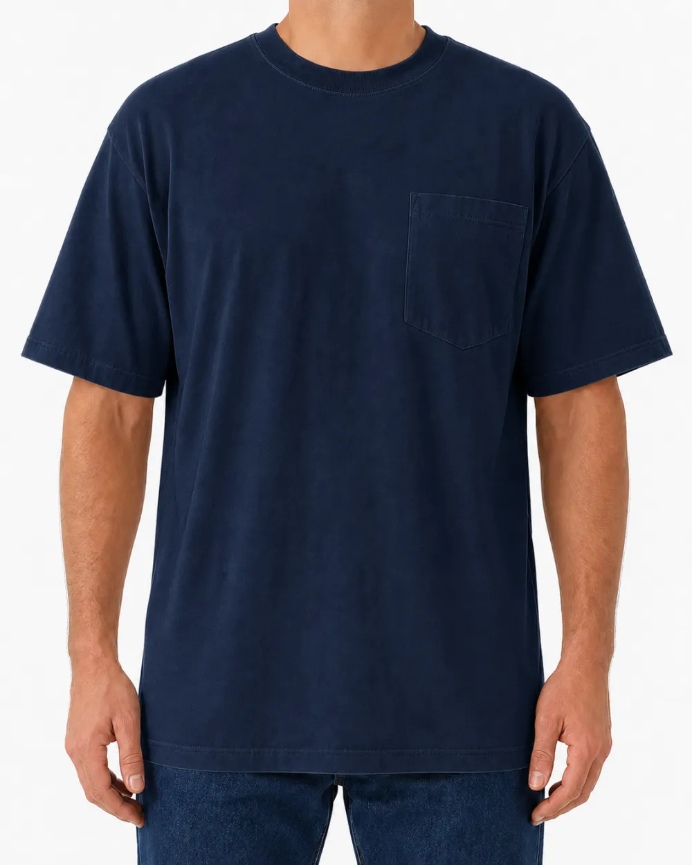 Men's Soft Cotton Pocket Crew Neck T-Shirt