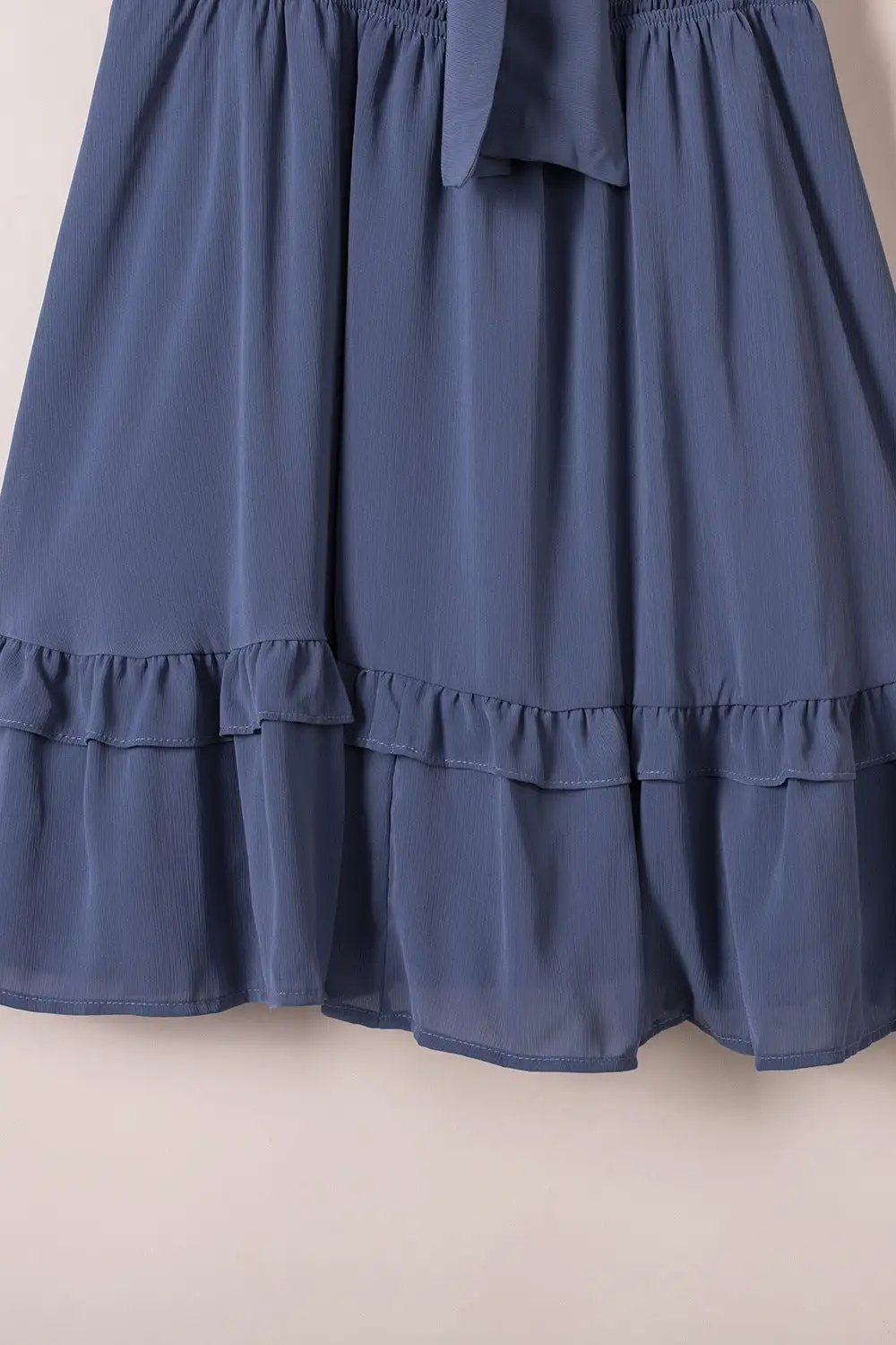 Relaxed Shape V Neck Ruffle Mini Dress