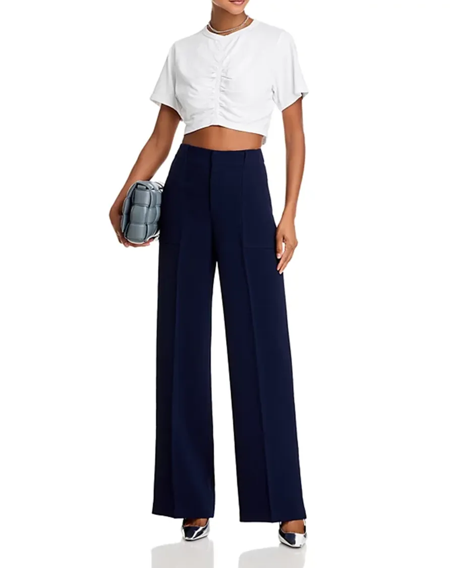 Side Slit Pockets Wide Leg Pants