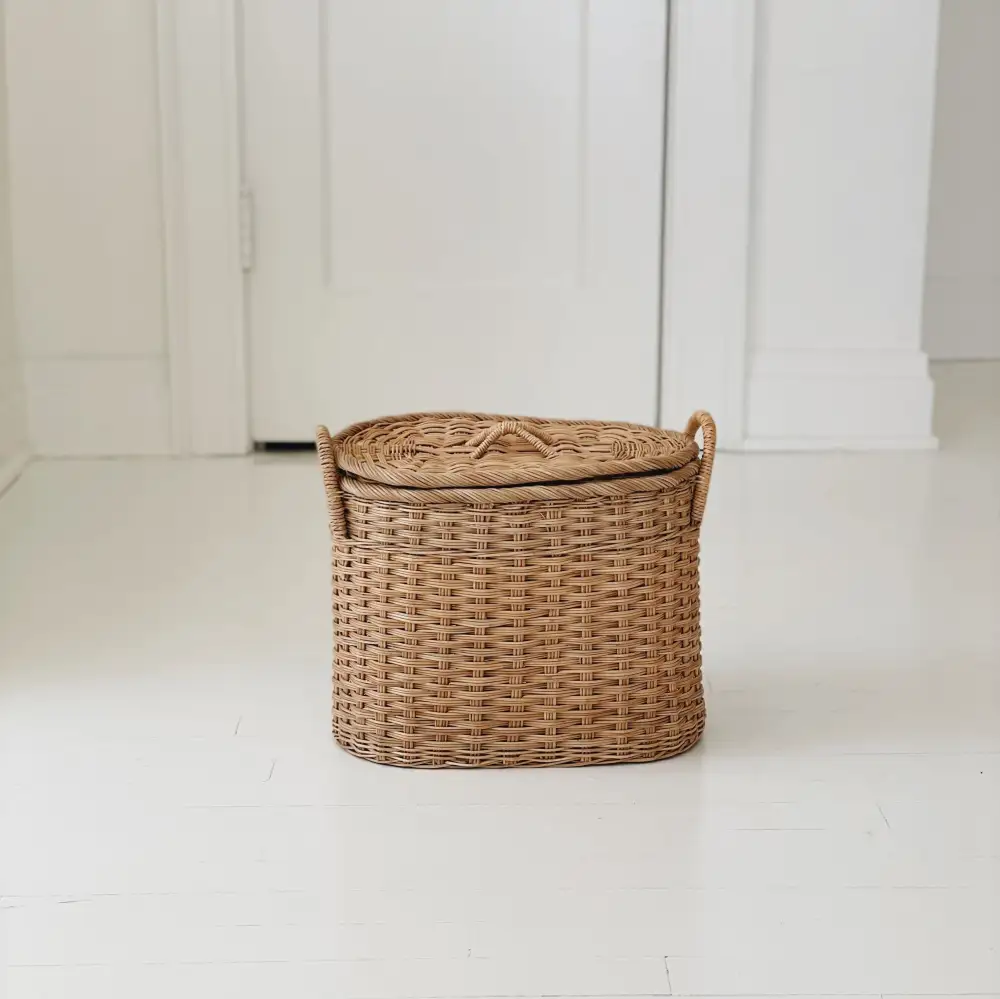 Oval Lidded Woven Baskets