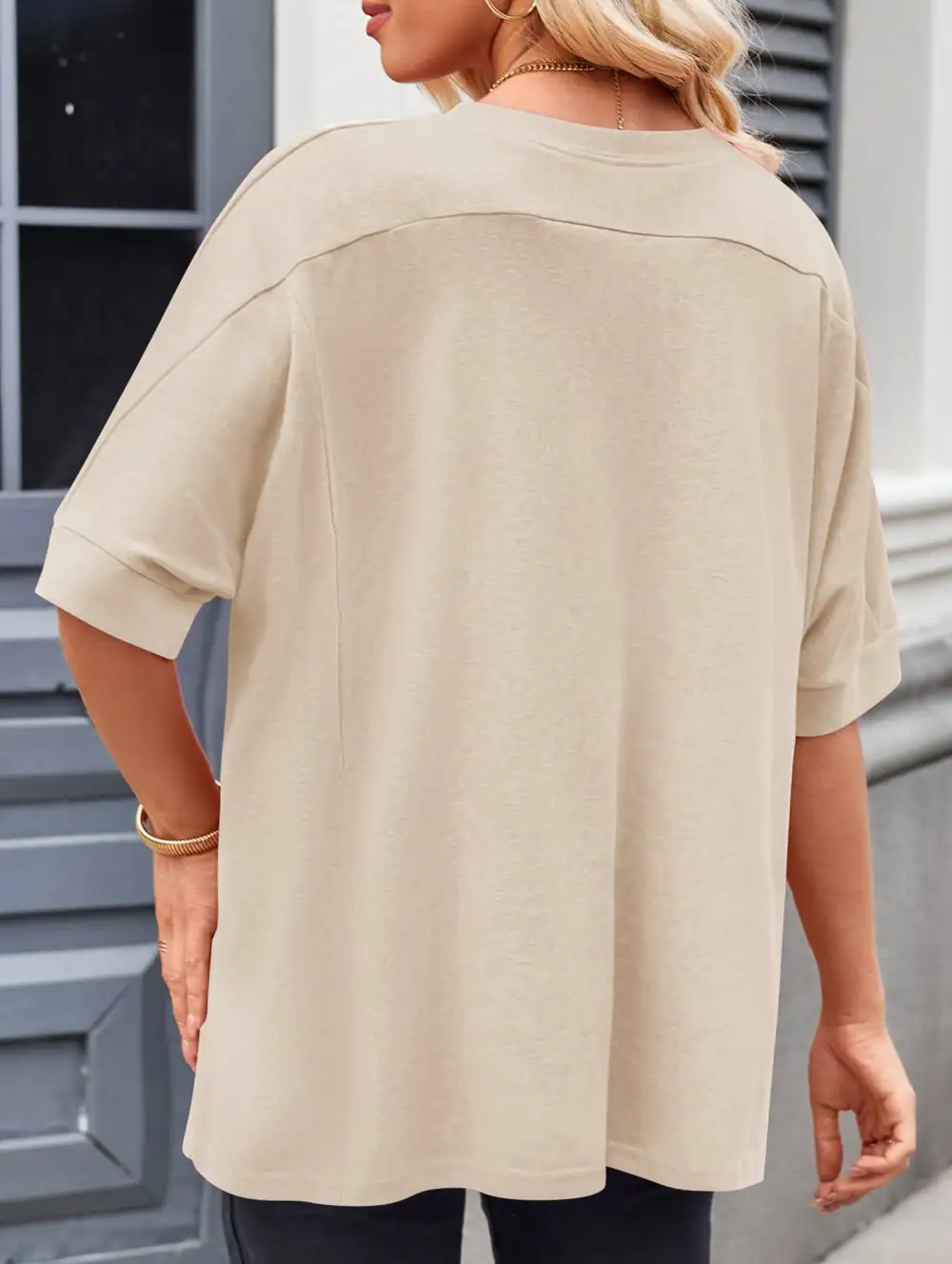 Oversized Knit Crew Neck Tee