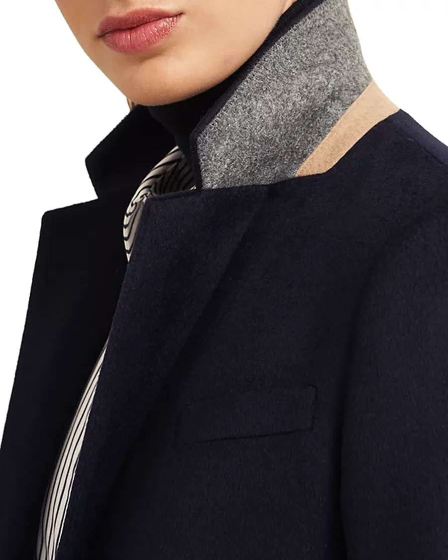 Flap Pockets at Front Wool Coat