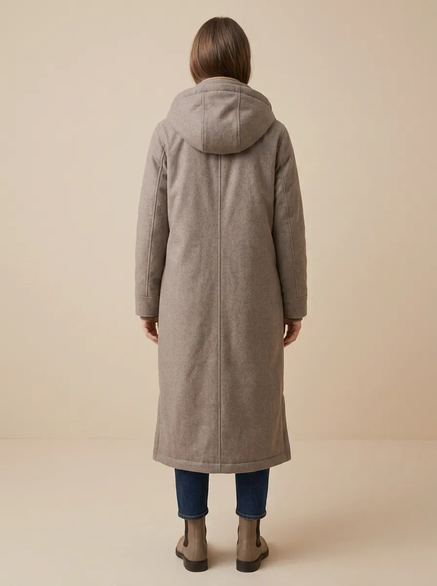 Modern-Layer Long Hooded Coat