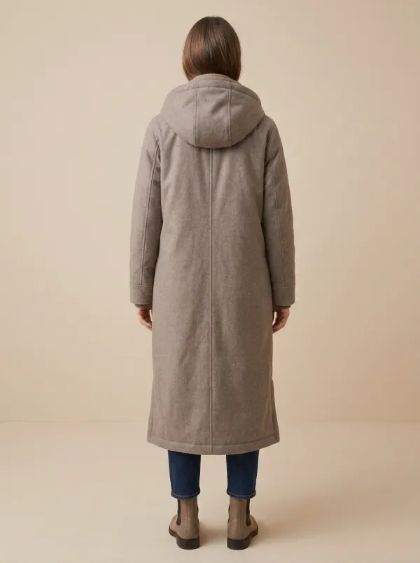 Modern-Layer Long Hooded Coat