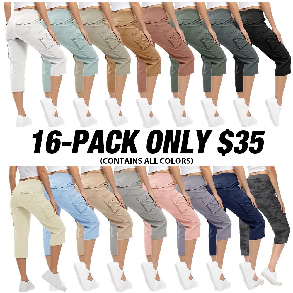 Women's Cargo Pants Plus Size Outdoor Lightweight Capris Casual Trip Loose Shorts