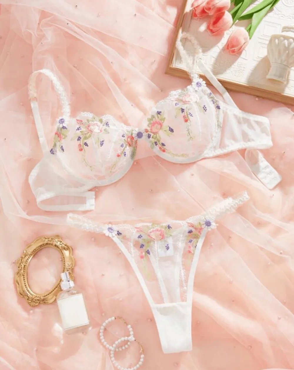 Layered Floral Lingerie Set