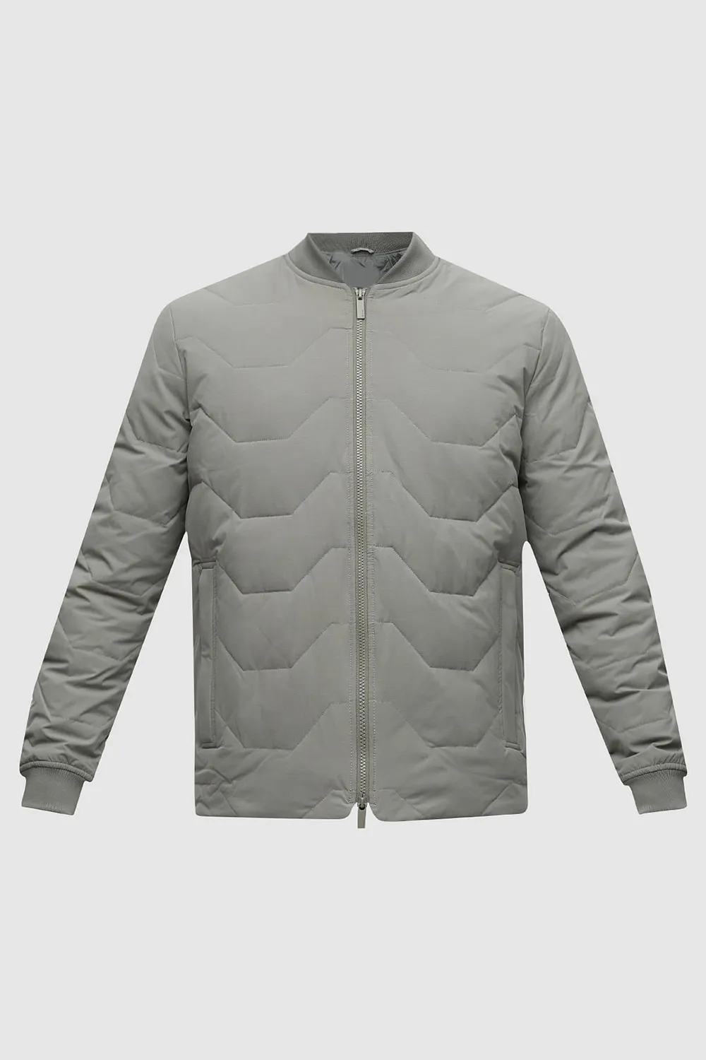 Green Quilted Bomber Jacket
