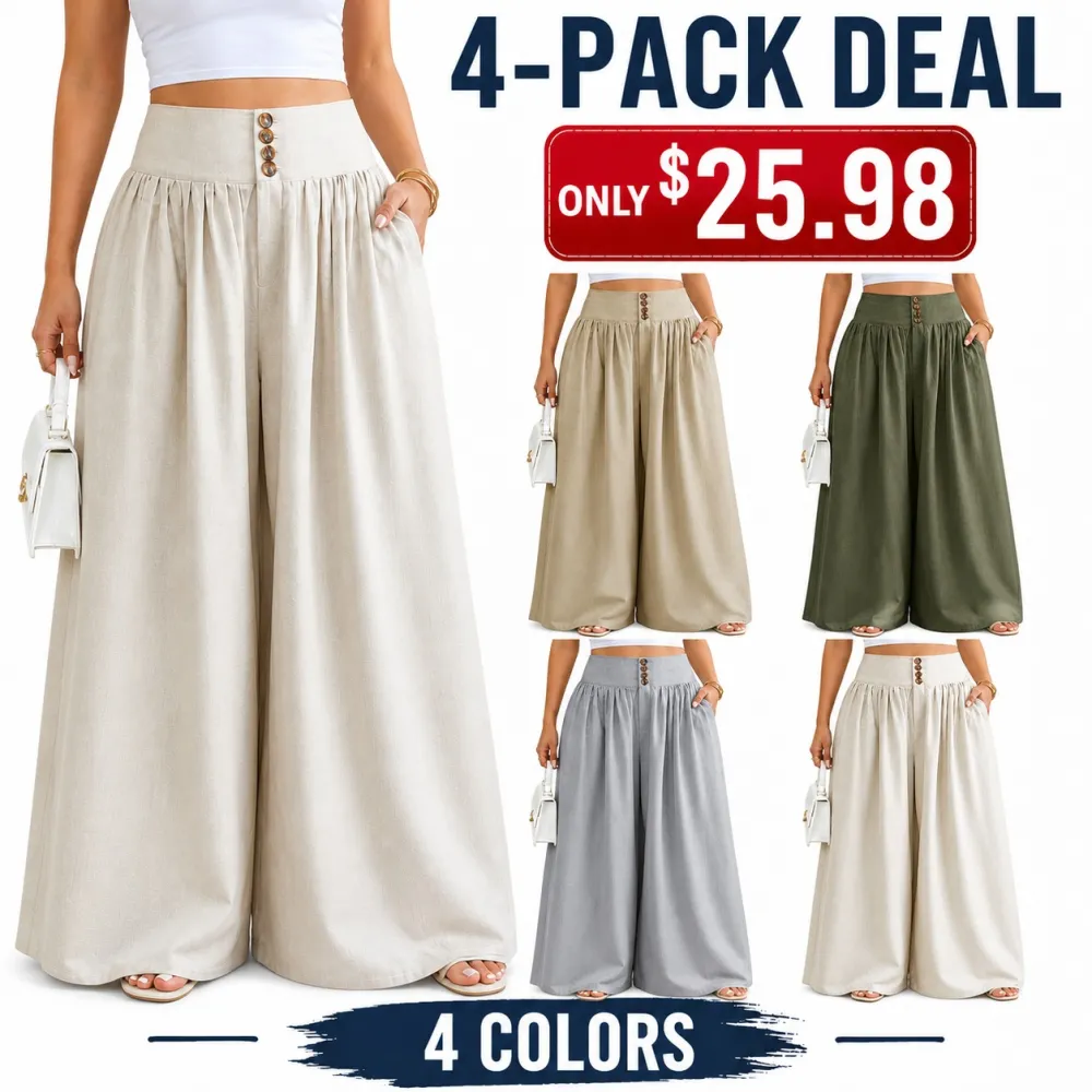 Women's High-Waisted Wide-Leg Palazzo Pants