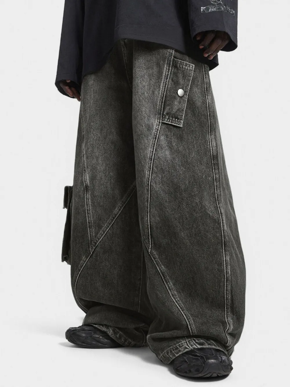 Cotton Wide-Leg Casual Jeans
