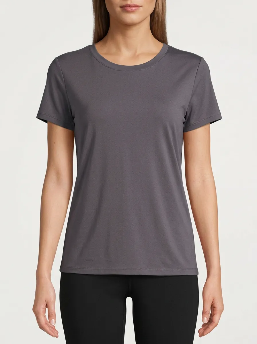 Women's Minimal Straight-Hem Crewneck T-Shirt