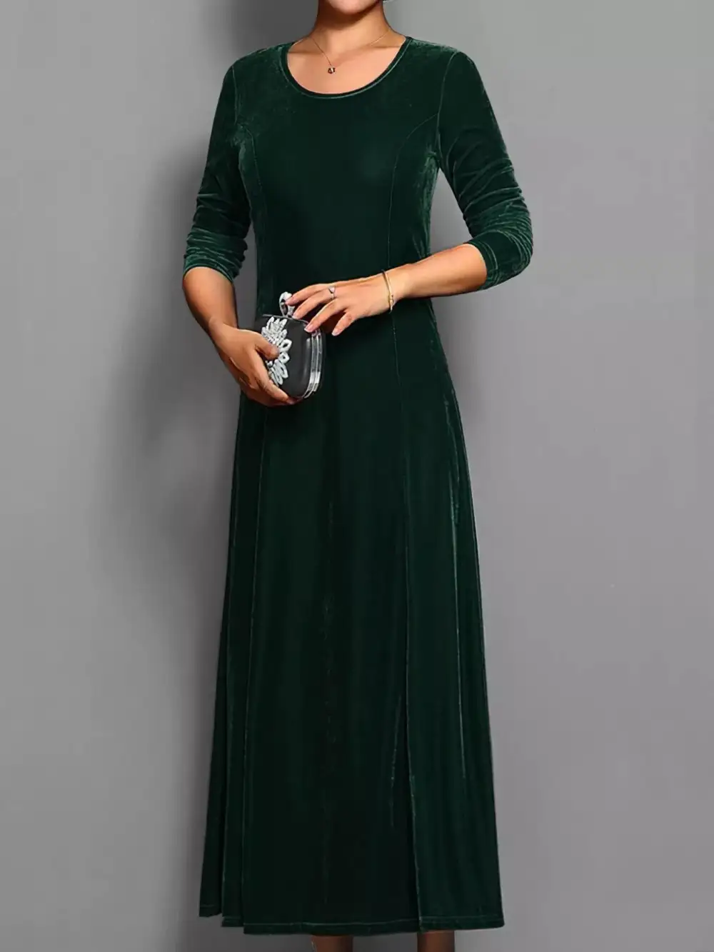 Finish Velvet Long Sleeve Dress