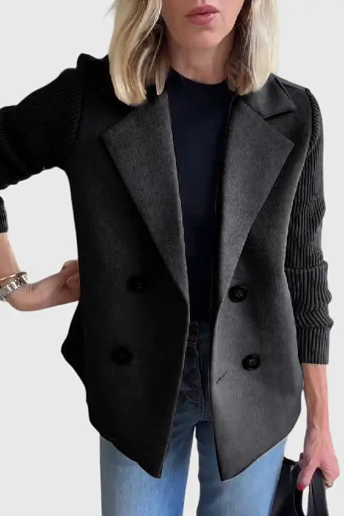Double-Breasted Structured Blazer