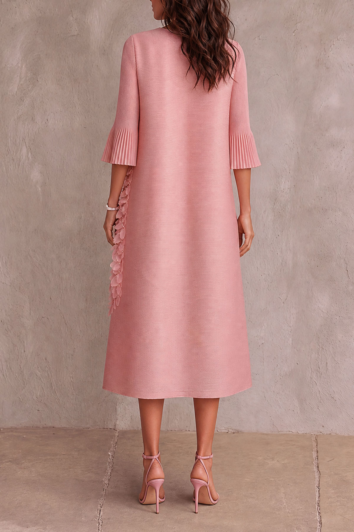 Pleated Button Front Floral Midi Dress