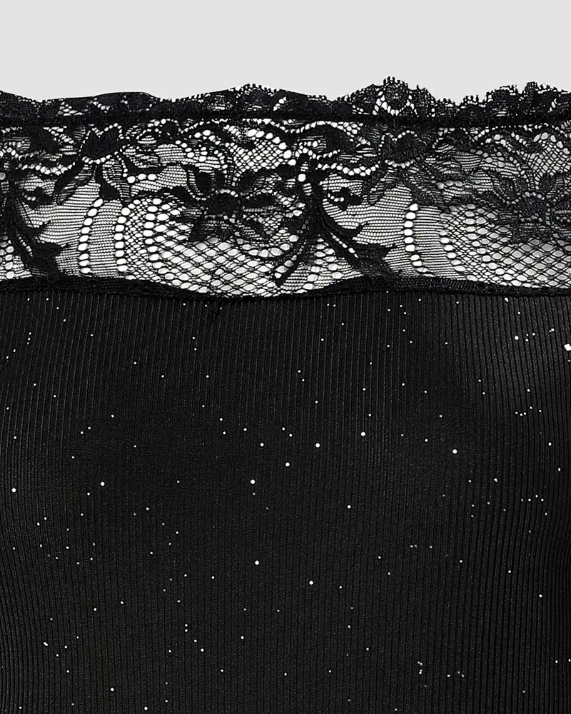 Lace Off Shoulder Cutout Bodycon Dress