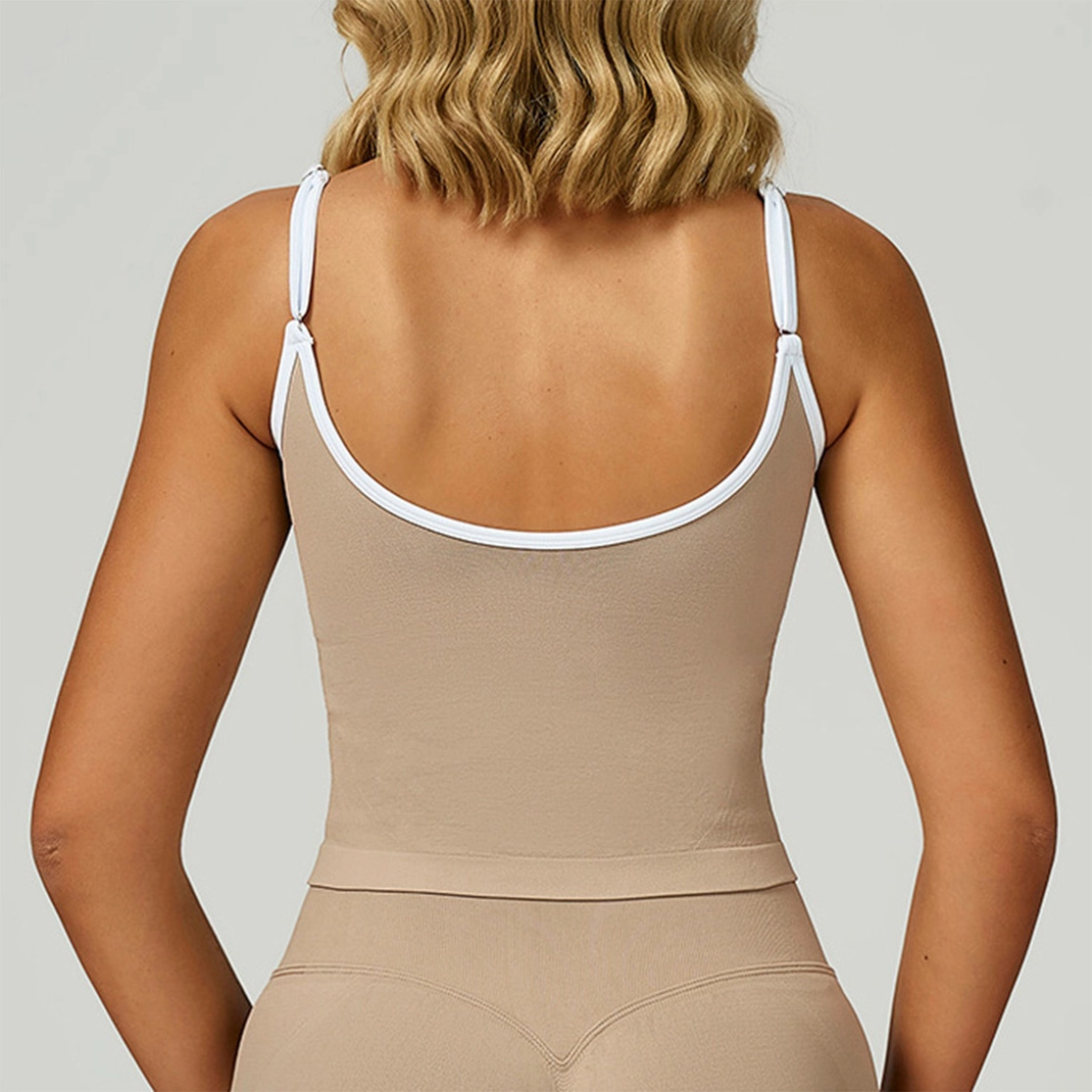 Color Block Built In Bra Top