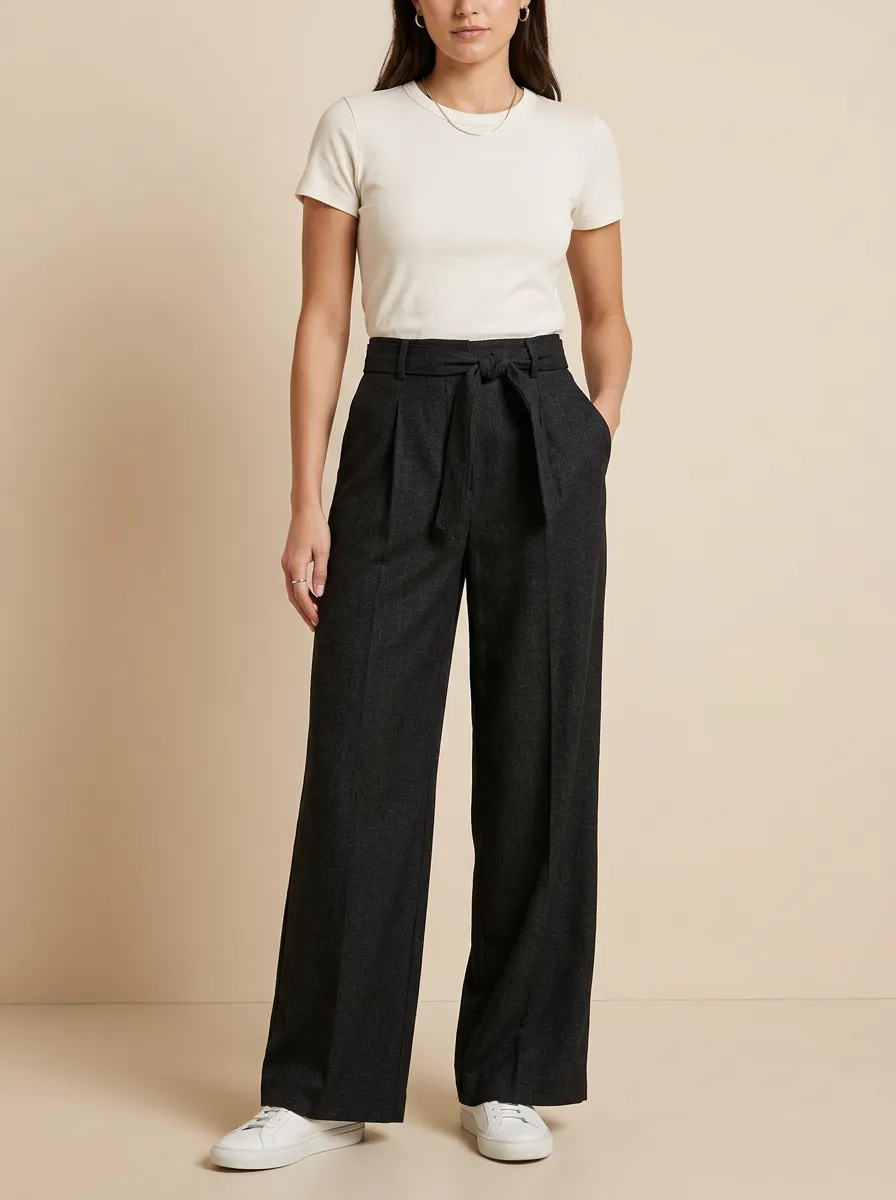 Textured Wide-Leg Women's Wide-Leg Pants