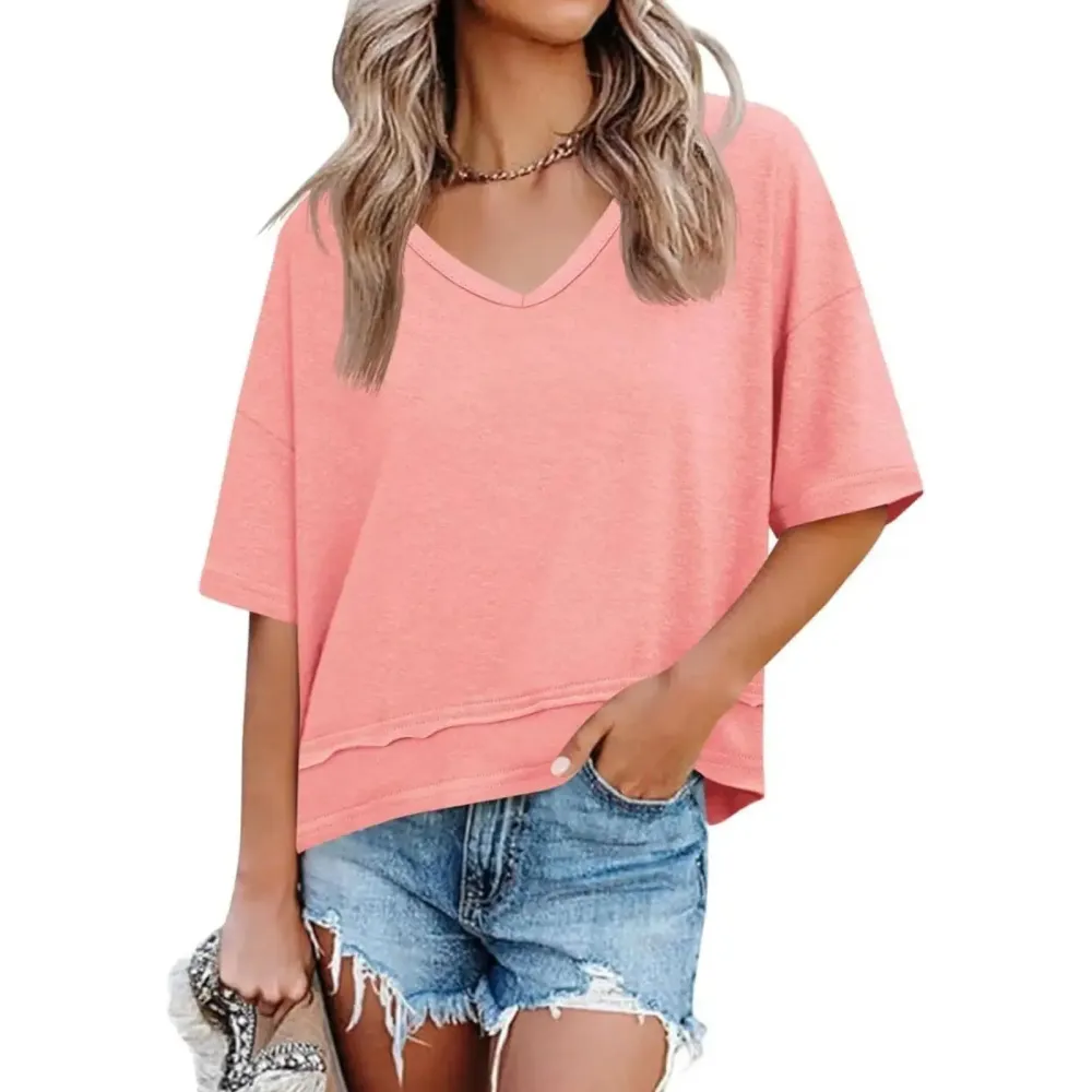 Women's Summer V-neck T-shirt