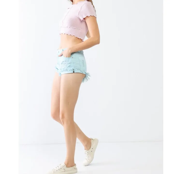 Distressed Ripped Denim Shorts