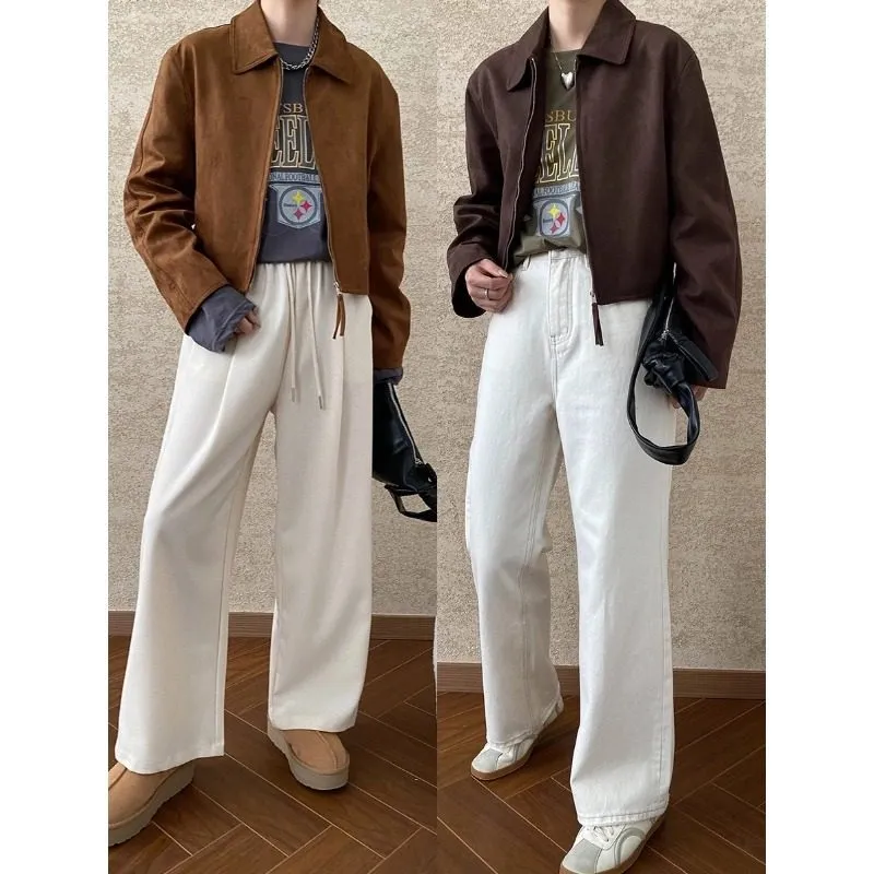 Suede Casual Outerwear Jacket