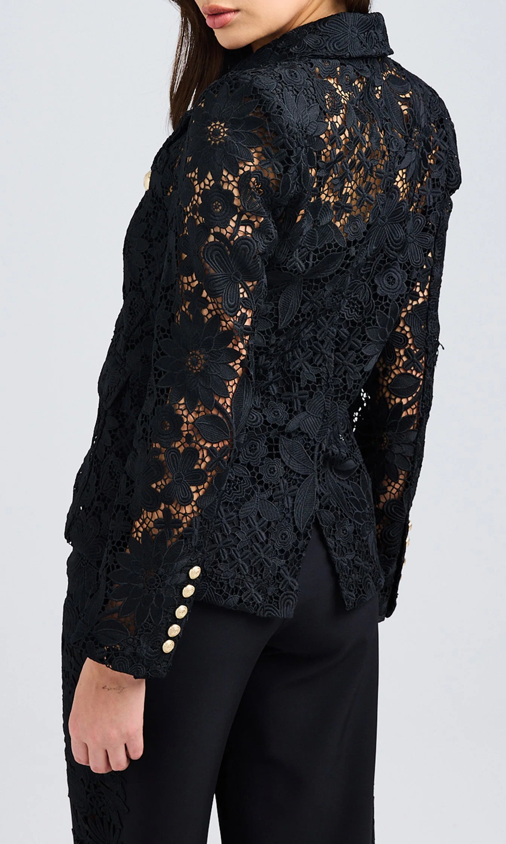 Buttoned Tweed Blazer