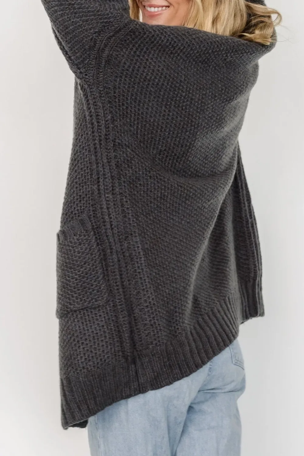 Minimalist Temperament Charcoal Knitted Top