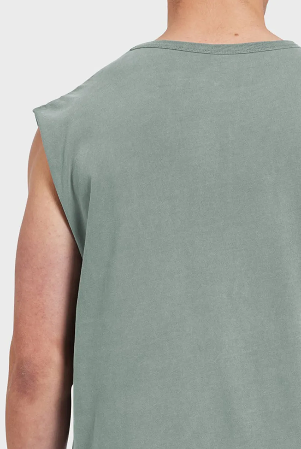 Sleeveless Crew Neck Cotton Tee