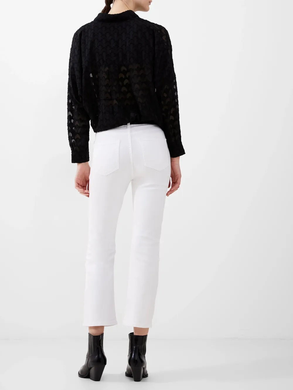 Slim Straight-Leg Stretch White Jeans