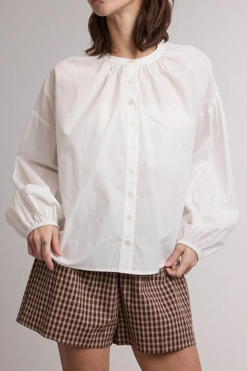 Button Front Relaxed Lightweight Layering Shirt