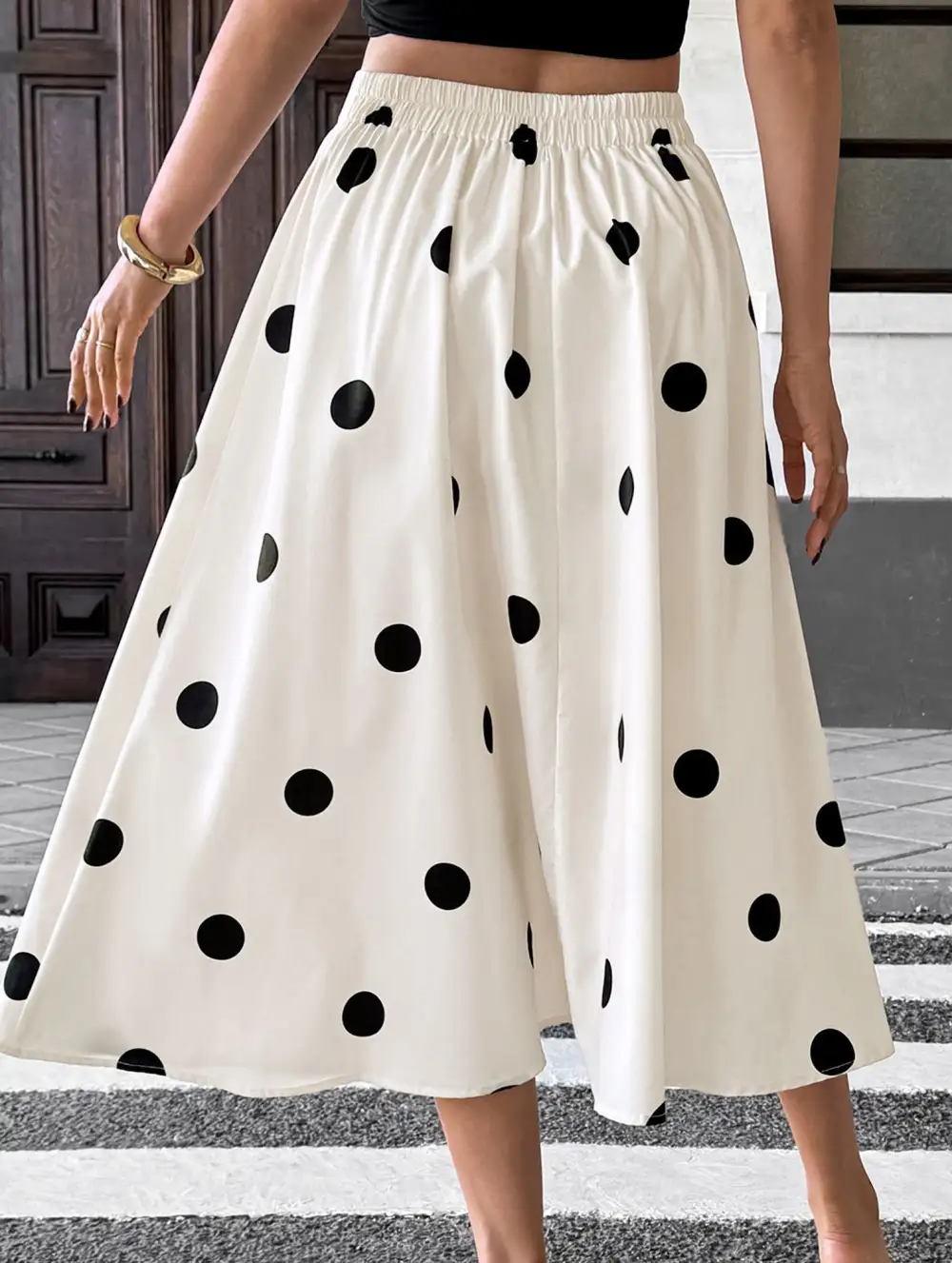 Polka Dot High Waist Maxi Skirt
