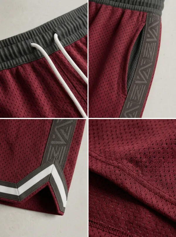 Comfort Geometric Pattern Silhouette Men's Basketball Shorts