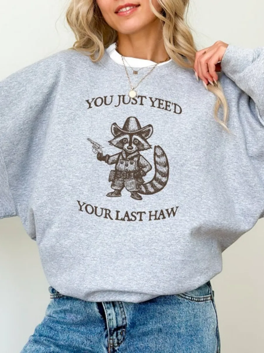 Western Raccoon Print Sweatshirt