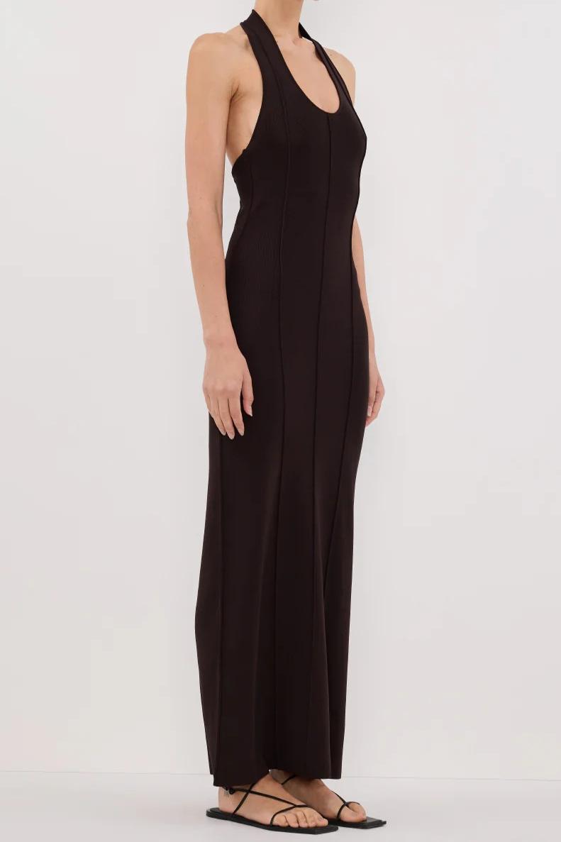 HALTER KNIT MAXI DRESS