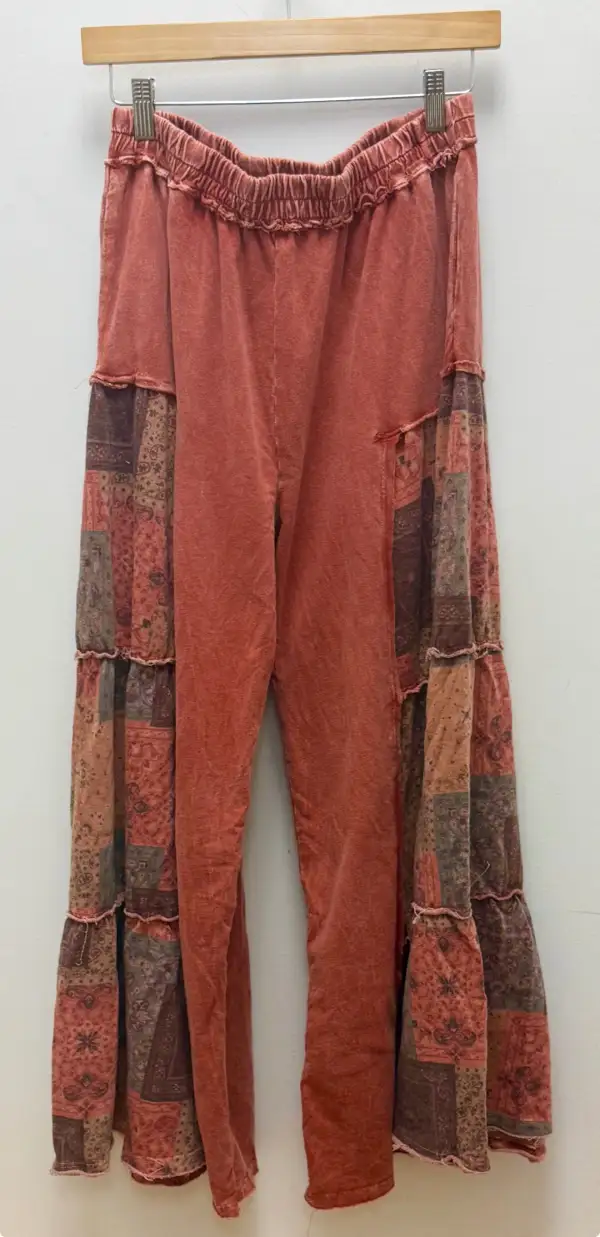 Roomy Cotton Blend Casual Pants