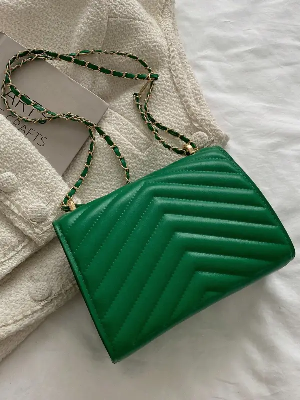 Flap Square Bag Quilted Pattern Minimalist