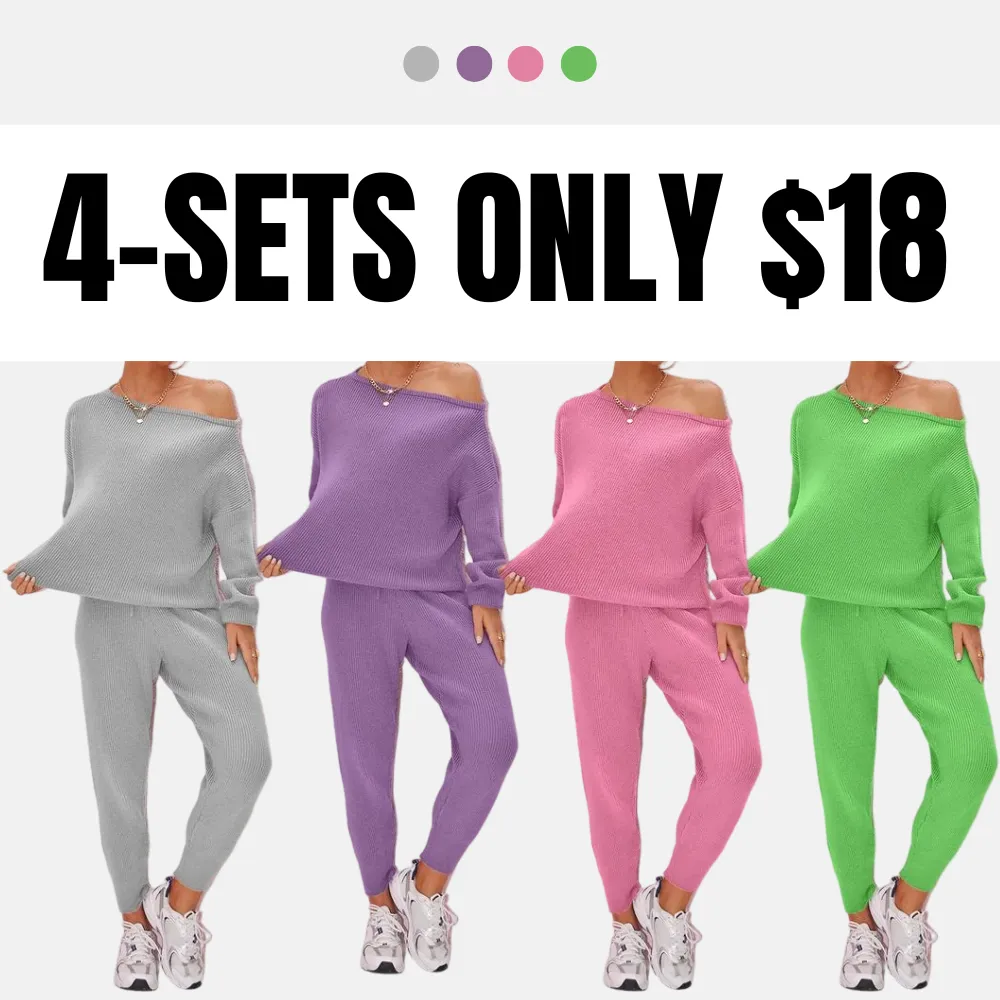 Women's Knit Set Oversized Sweater & Lounge Pants Matching Sets