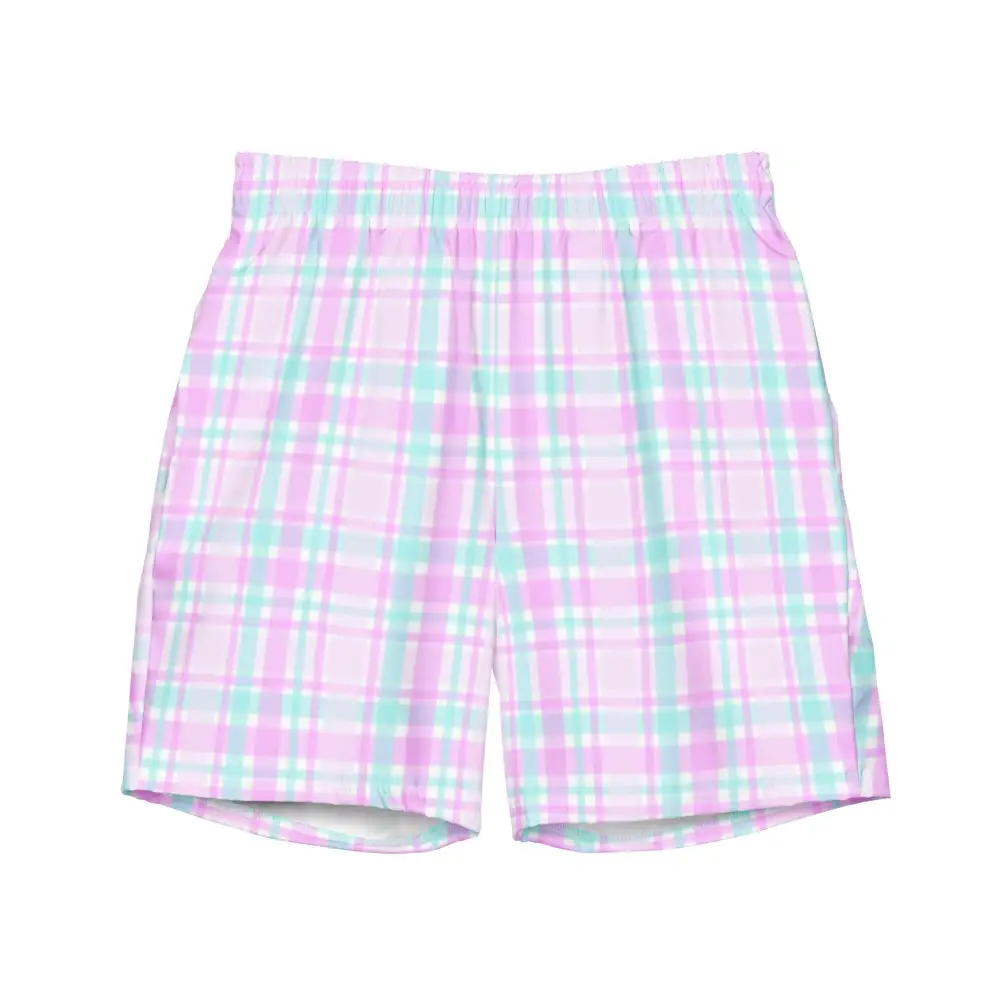 Quick Dry Plaid Swim Trunks