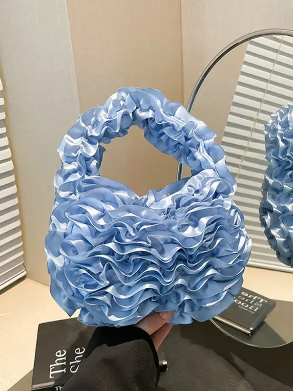Ruffle Detail Mini Clutch Bag