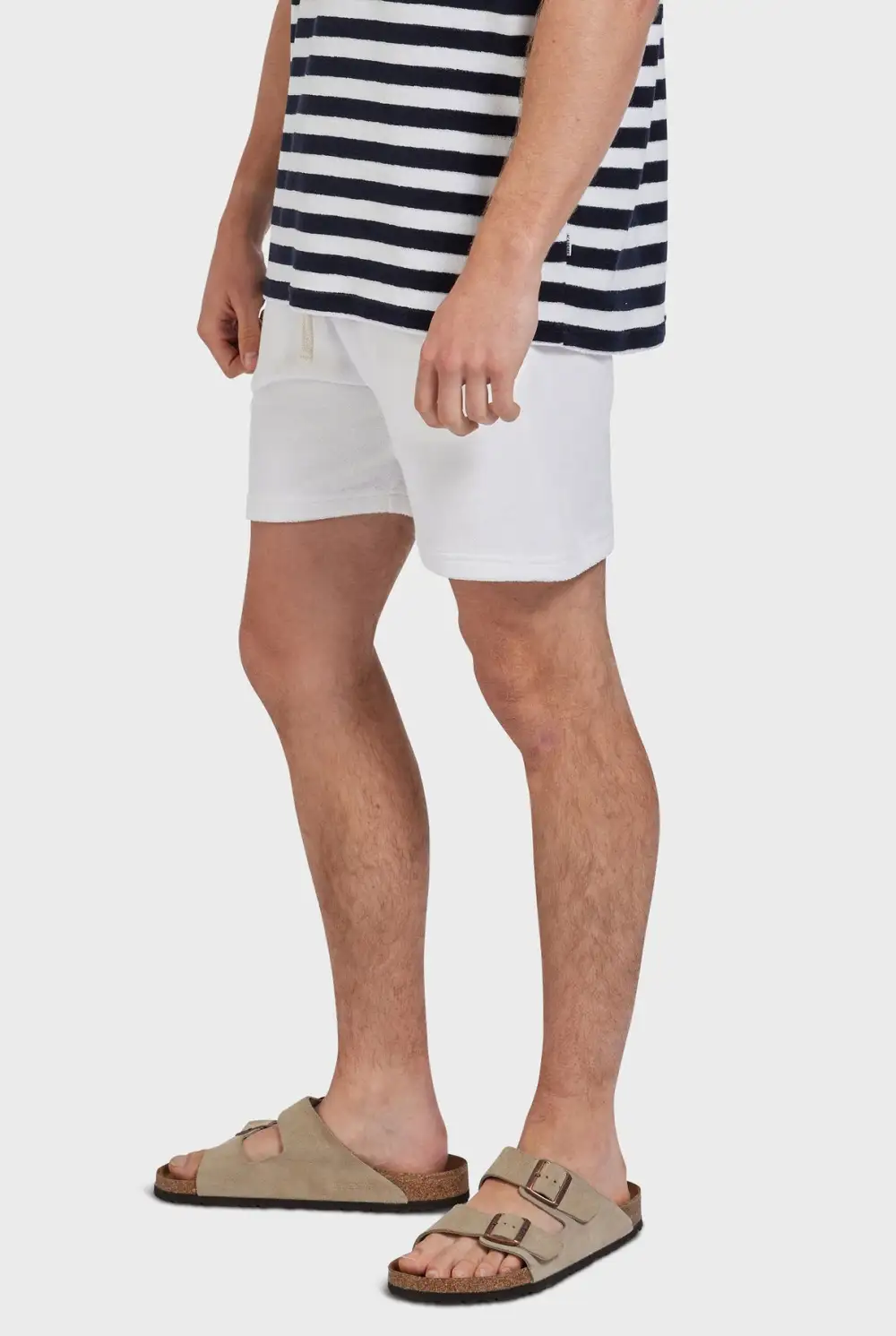 White Linen Blend Shorts