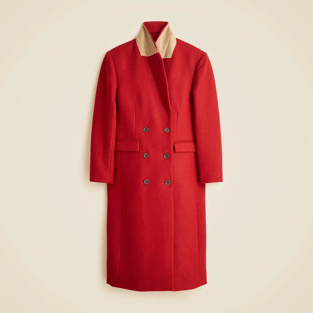 double-breasted topcoat  wool-blend
