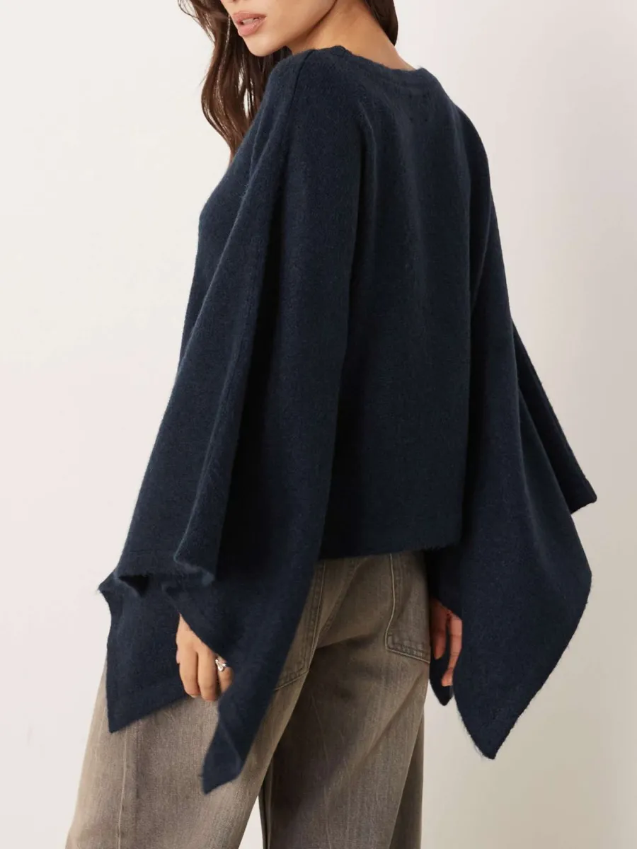 Batwing-Sleeve Oversized Knit Sweater