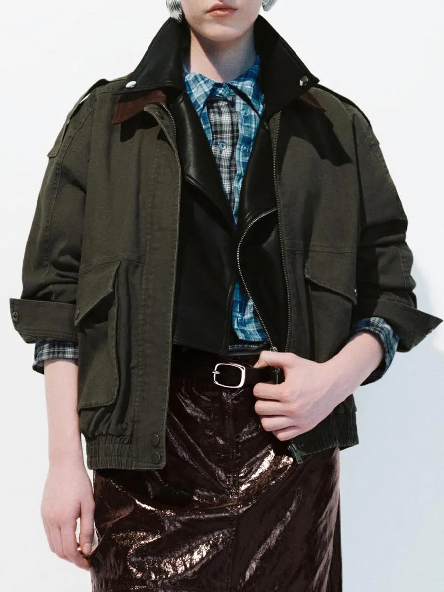 A Casual Pure Cotton Jacket With A Large Lapel For Ladies