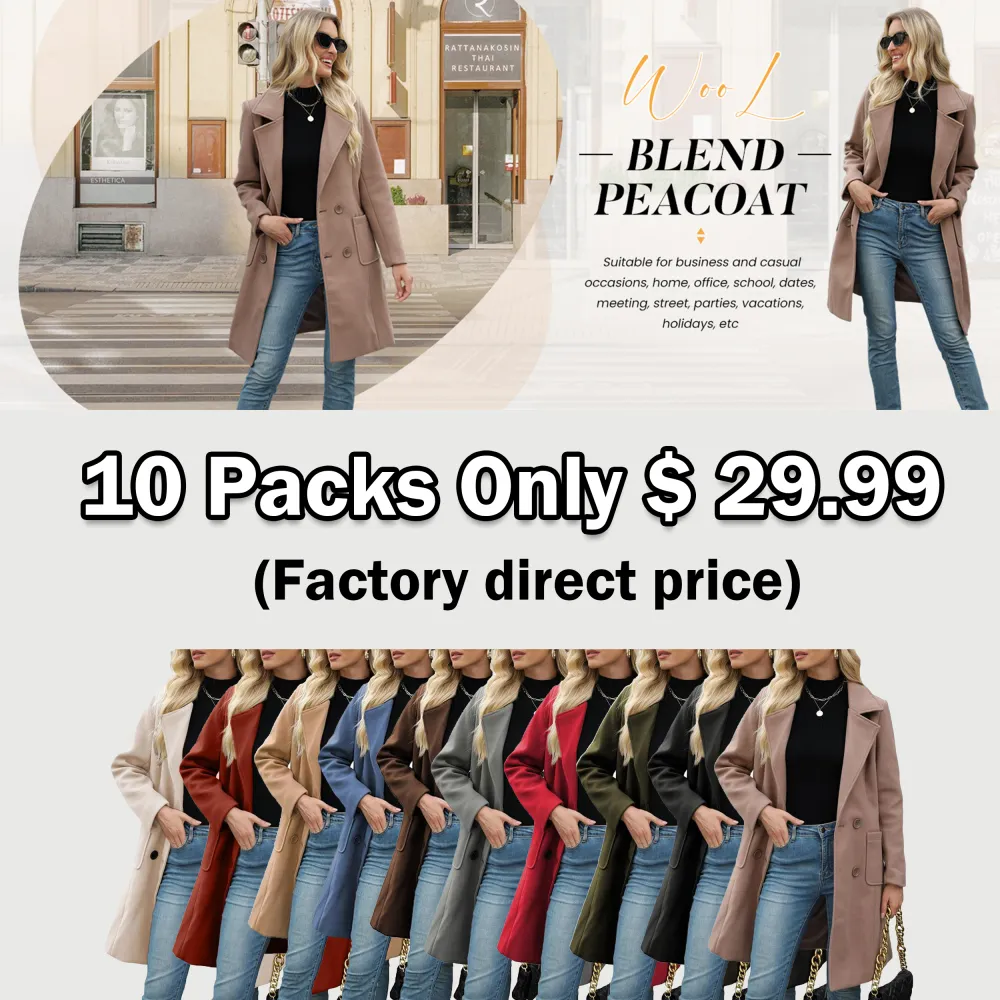 🔥 Women’s Wool Blend Mid-Long Coat – Elegant Warmth, Premium Wool, Minimalist Chic