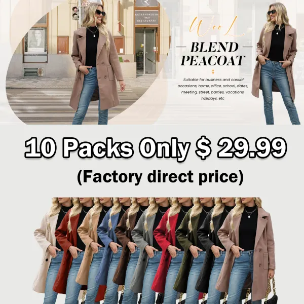 🔥 Women’s Wool Blend Mid-Long Coat – Elegant Warmth, Premium Wool, Minimalist Chic