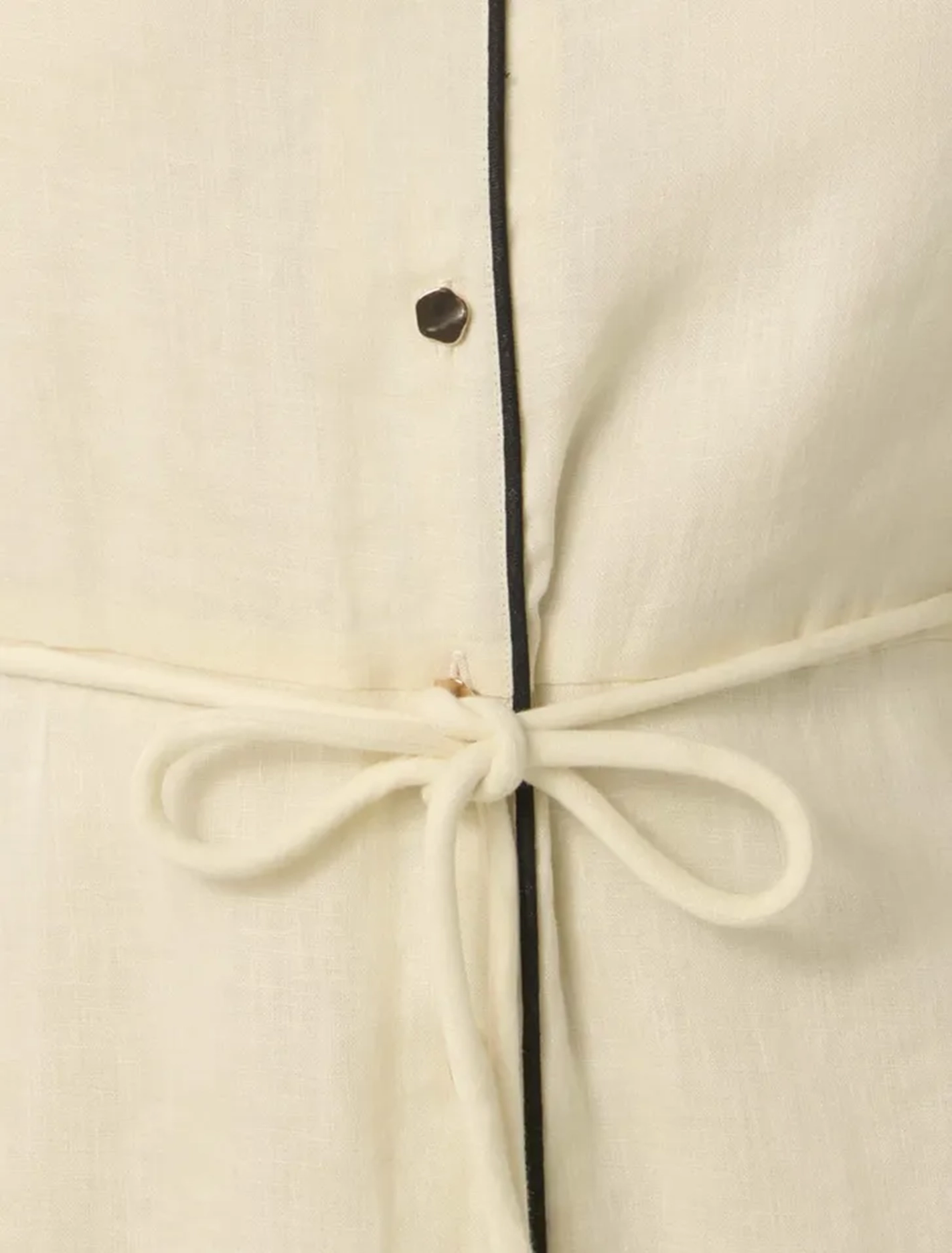 Contrast Linen Midi Dress