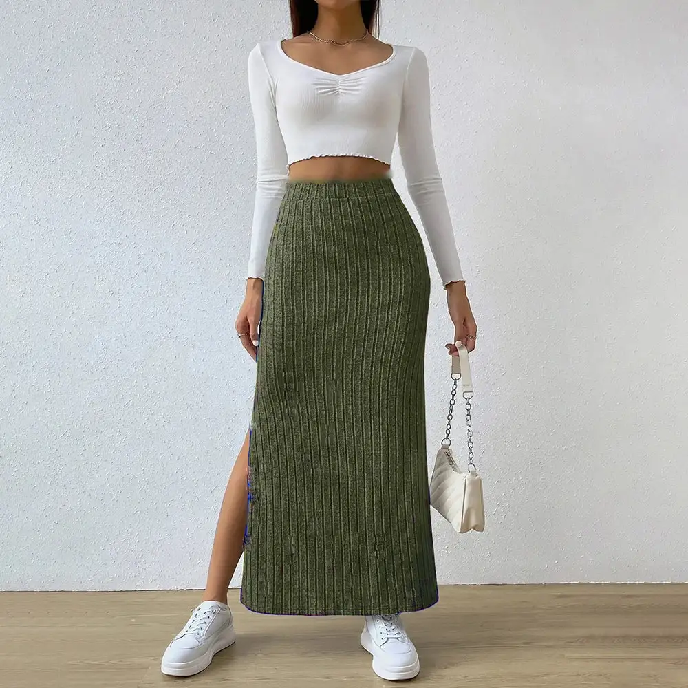 Knitted A-Line Bodycon Skirt